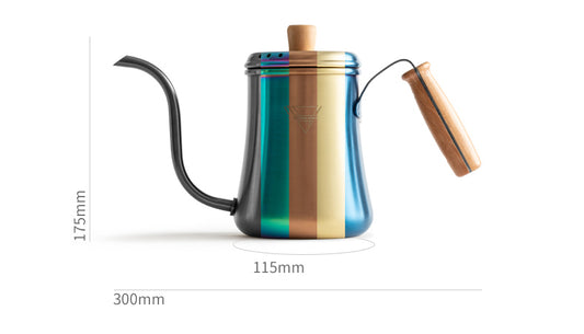 CoffeeArt ALT026 Gooseneck Pour-Over Kettle – 1L 304 Stainless Steel with Wooden Handle