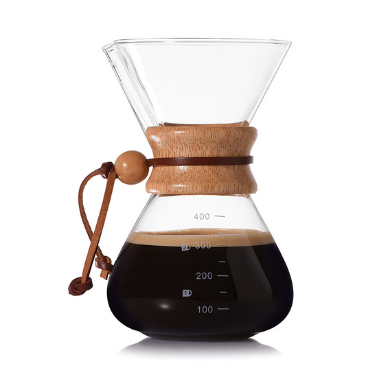 CoffeeArt 2-in-1 Coffee Maker | Heat-Resistant Glass + Wooden Base + Metal Filter