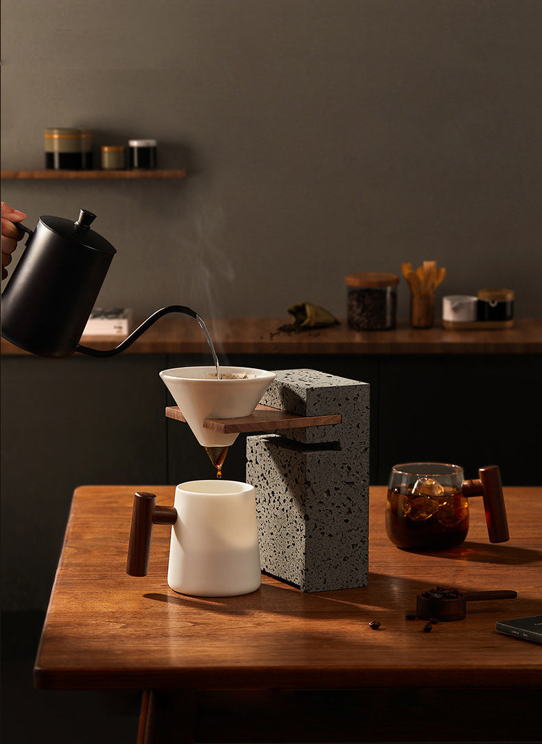 Volcanic Stone Coffee Stand Set