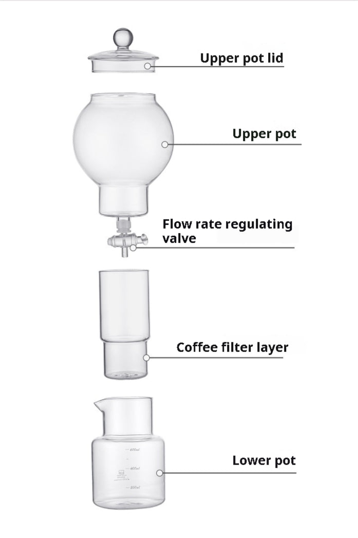 "Ice Drip Coffee Maker, Cold Brew European Style Coffee Maker with Adjustable Drip Valve for Slow Cold Brew"