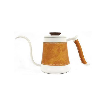 304 Stainless Steel Coffee Pour-Over Kettle with Leather Sleeve, 350ml/600ml