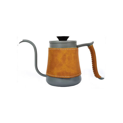 304 Stainless Steel Coffee Pour-Over Kettle with Leather Sleeve, 350ml/600ml