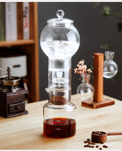 "Ice Drip Coffee Maker, Cold Brew European Style Coffee Maker with Adjustable Drip Valve for Slow Cold Brew"