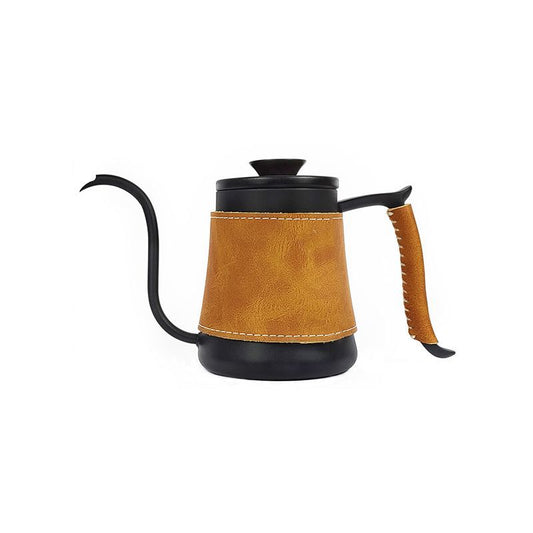 304 Stainless Steel Coffee Pour-Over Kettle with Leather Sleeve, 350ml/600ml